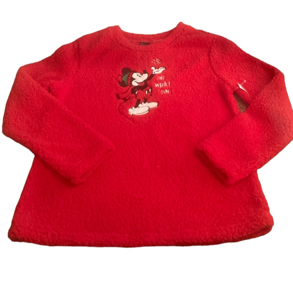 Disney Mickey Mouse fuzzy fleece pajama top sweater size small